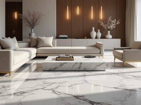 découvrez comment sublimer votre intérieur avec l'élégance minérale du marbre et des touches dorées luxueuses, pour un décor raffiné et sophistiqué.